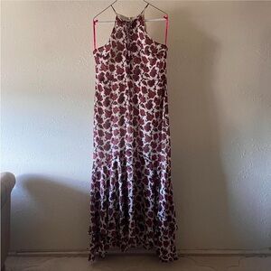 Betsey Johnson Red and White Floral Maxi Dress